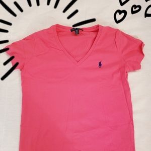 Ralph Lauren Women Pink Vneck Top